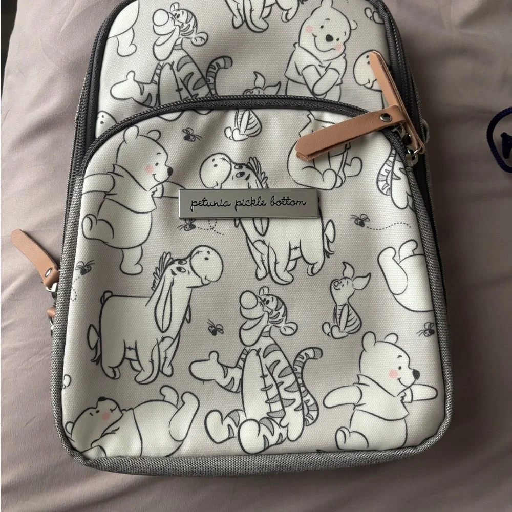 Disney Baby Teal and Gray Gingham Lined Backpack